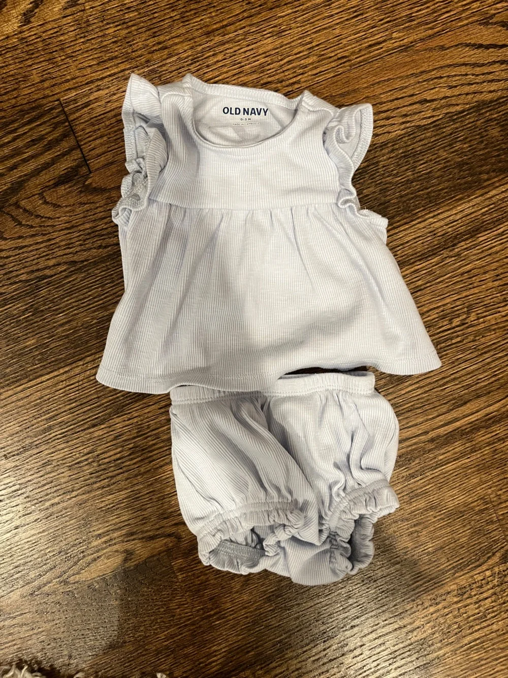 Old Navy Light Blue Ruffle Sleeve Top & Bloomers Set